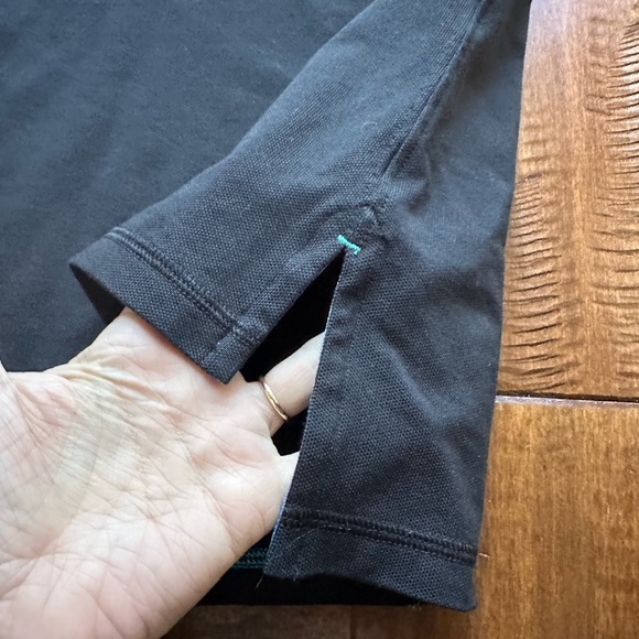 Lululemon Ivivva Girls Black We Run The Green Polo Short Sleeve Top Shirt Sz 7 - Picture 8 of 10